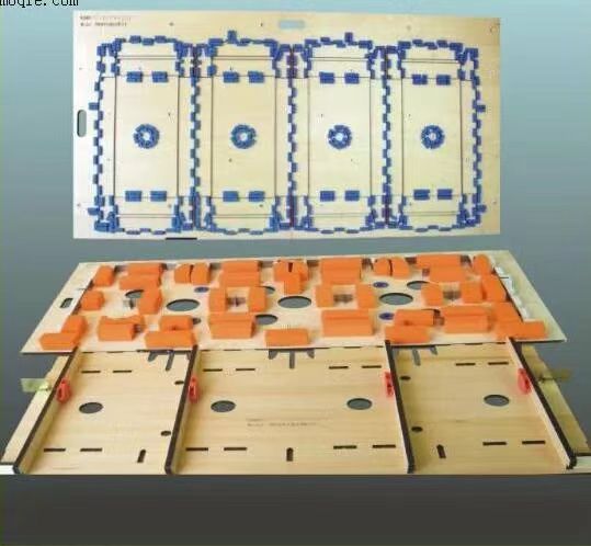 Set of packaging die boards